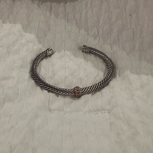David Yurman Silver and Gold Bangle